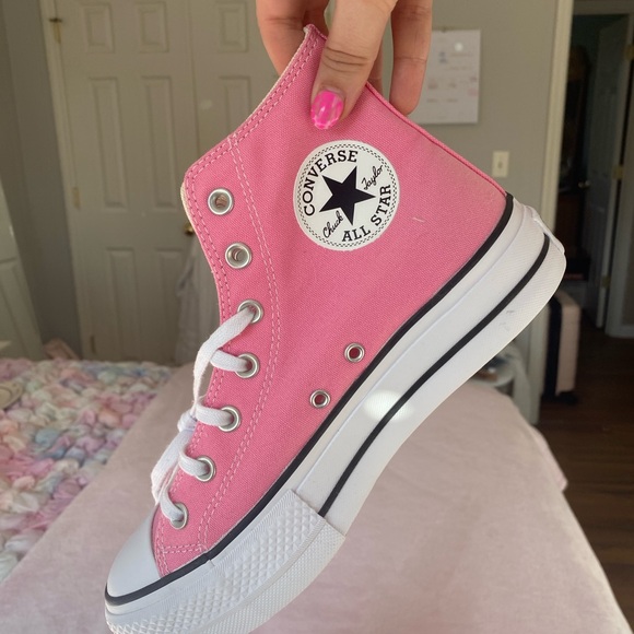 Converse Platform Pink High-Top Sneakers - Picture 1 of 5